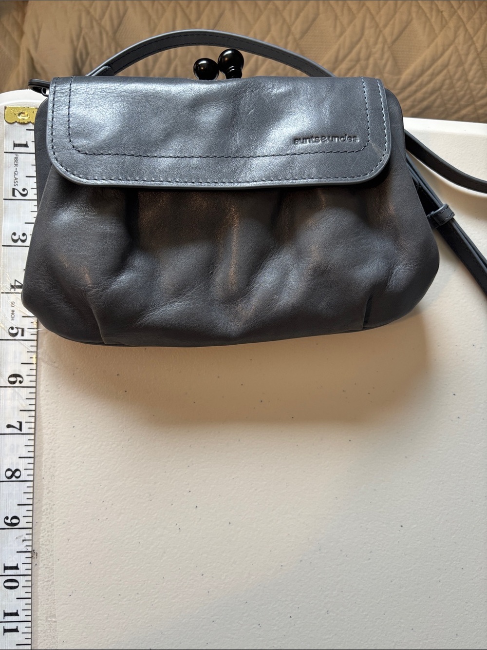Aunts & Uncles Mrs Whoopie Pie Grey Leather Crossbody Wallet Clutch 3in1 German - Picture 12 of 12